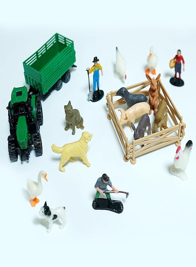 Vidotim 20PCS Mini Farm Cake Topper Set, Tree Animal Tractor Cake Topper for Boy Girl Birthday Party Decorations - Image 4