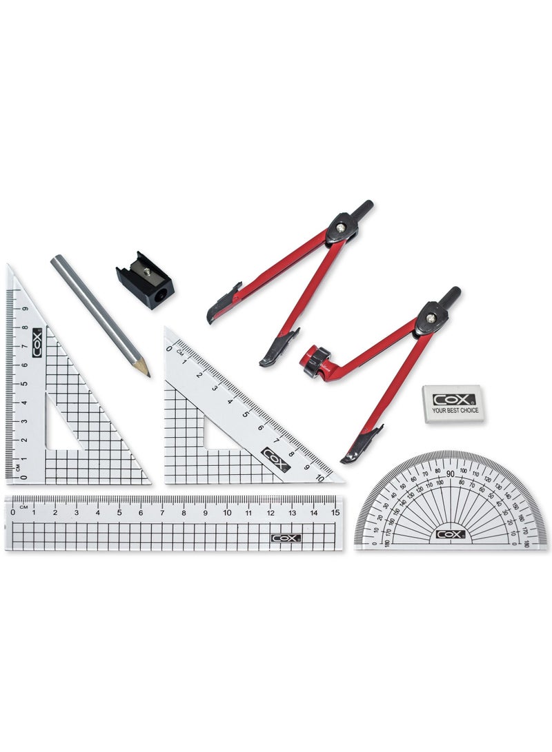 COX Mathematical Sets, 9 Pieces, Made In Taiwan - Image 3