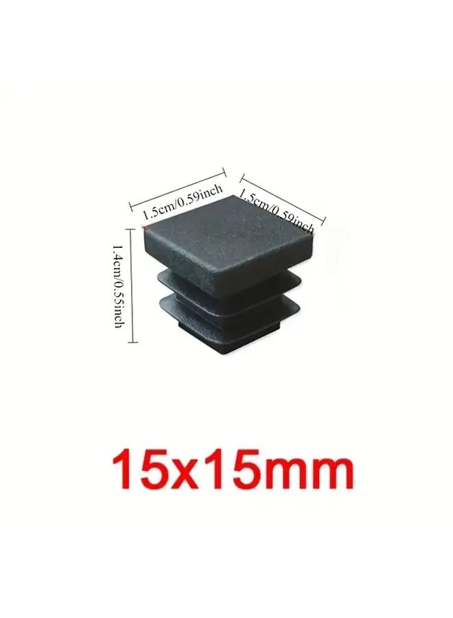 Square Tube Plugs 25x25mm Set of 6 Plastic Steel Cap Covers For PVC PE - Image 2
