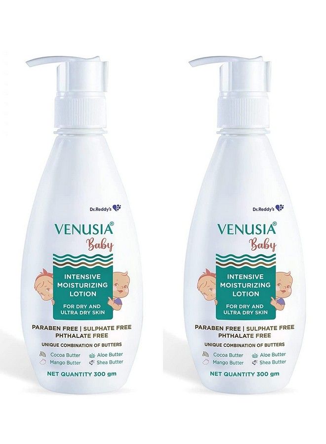 VENUSIA لوشن مرطب مكثف للأطفال من د. ريدي - للبشرة الجافة والجافة جداً - خالي من البارابين وخالي من الكبريتات وخالي من الفثالات - يحتوي على زبدة الكاكاو والألوة والمango وزبدة الشيا - 300 جرام × عبوة من 2 - Image 1