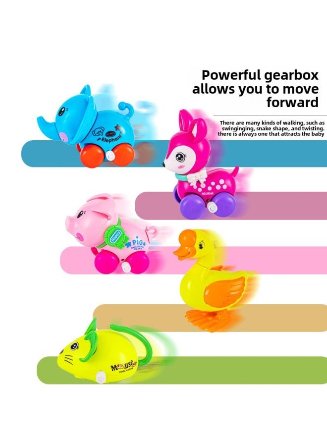 Generic - Coil Toy Plush Chick Will Go On The Chain Caterpillar Iron Frog Mouse Jumping Duck Stall Night Market-Color:Clockwork Jumping Turtle (random Color 1) - Image 1