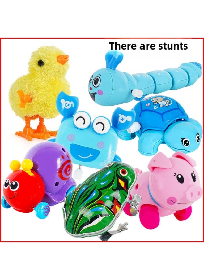 Generic - Coil Toy Plush Chick Will Go On The Chain Caterpillar Iron Frog Mouse Jumping Duck Stall Night Market-Color:Clockwork Jumping Turtle (random Color 1) - Image 1