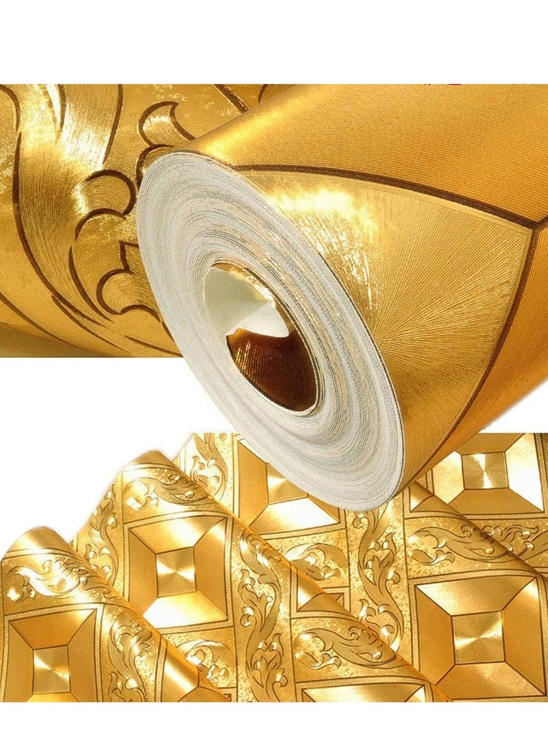 Terabyte METALLIC FOIL EMBOSSED PAPER ROLL 50 X 1METER GOLD - Image 1