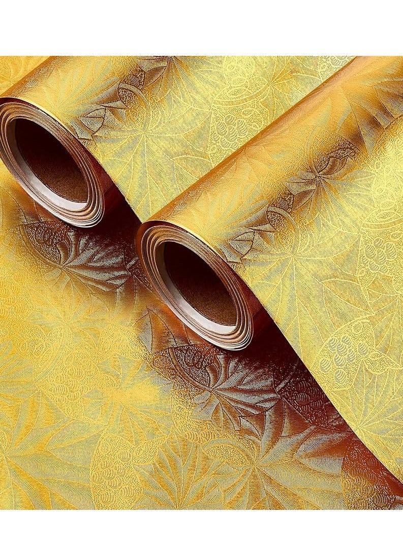 Terabyte METALLIC FOIL EMBOSSED PAPER ROLL 50 X 1METER GOLD - Image 2