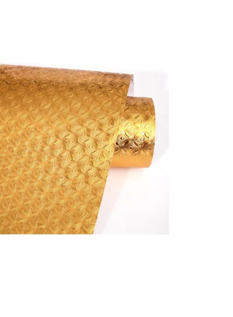Terabyte METALLIC FOIL EMBOSSED PAPER ROLL 50 X 1METER GOLD - Image 3
