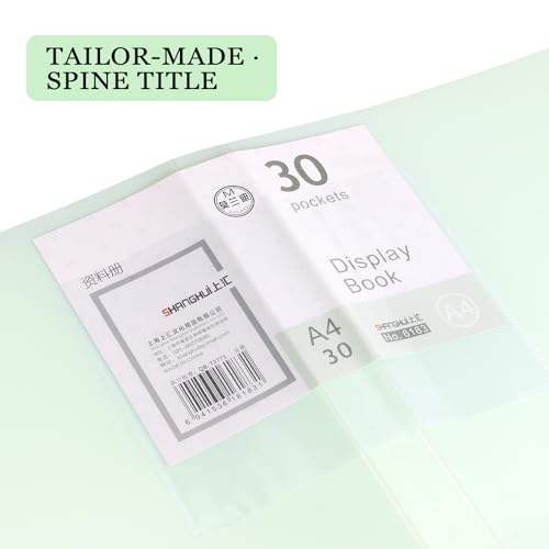Tamaki Portfolio Binder with Plastic Sleeves, Pocket Portfolio Folder with Clear Sheet Protectors, Display 60 Pages Book, Presentation Book for Artwork, Document Organizer, 1 Pack (Green) - Image 4