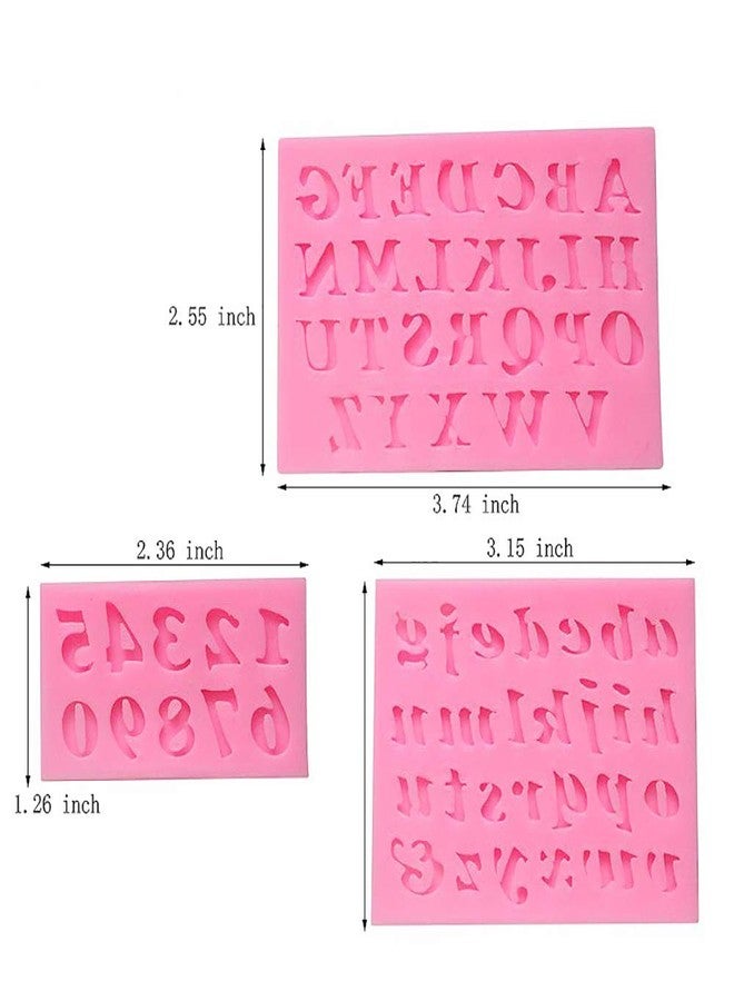 Chneeu 19 Pcs Silicone Fondant Letter Molds Fondant Cake Decorating Tools Set, 3D Letter Alphabet Number Molds, Cake Supplies Crafts Clay Sculpting Tools Soap Chocolate Sugar Modeling Tools Ball Stylus Dotti - Image 2
