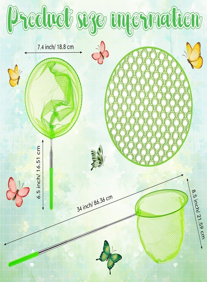 Sosation 24 Pcs Kids Telescopic Butterfly Fishing Nets Insect Net Bug Net Insect Catching Nets Outdoor Tools for Catching Butterfly Insects Bug Fish Ladybird Nets, Extendable from 15 Inch to 34 Inch (Colorful) - Image 2