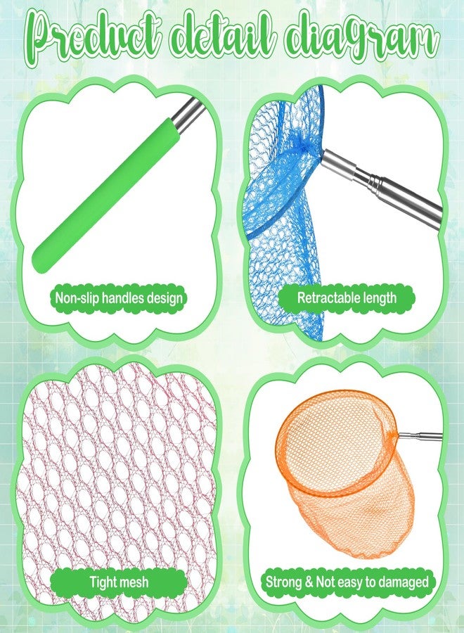 Sosation 24 Pcs Kids Telescopic Butterfly Fishing Nets Insect Net Bug Net Insect Catching Nets Outdoor Tools for Catching Butterfly Insects Bug Fish Ladybird Nets, Extendable from 15 Inch to 34 Inch (Colorful) - Image 3