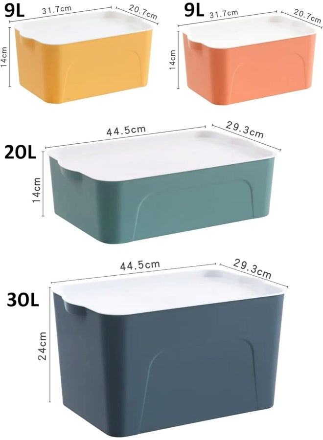 Premify 4-Pack Plastic Storage Boxes With Lids, Multiple Color Storage Basket, Organizing Bins For Kitchen Storage, Premium Storage Box For Shelves Cupboard Organizer, Office, School & Home - Image 2