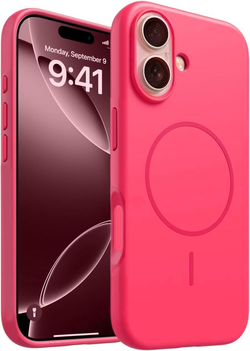 mobistyle Magnetic Silicone Back Cover for iPhone 17 6.3-Inch, Compatible with Mag-Safe, Silky Soft Touch, Shock Absorbing Phone Cover Case with Camera Lens Protection (Camilla Red) - Image 5