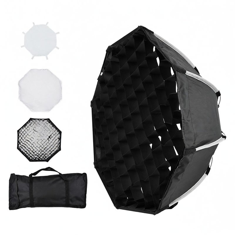 TRIOPO K3 65 cm/25.6 inch Octagon Photography Softbox Quick Installation with Detachable Bowens Mount Diffuser Honeycomb Grid Carrying Bag for Studio Speedlight Video Light Portrait Product Photography - Image 1