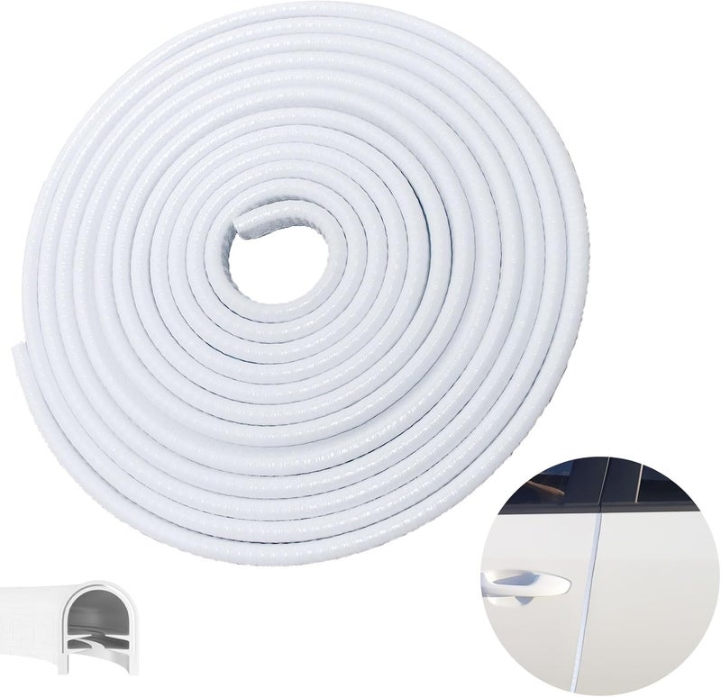 ecocstm Car Door Edge Guards, 32.8Ft(10m) Car Door Protector Edge Guards Rubber Seal, Doors Edge Trim U Shape Edge Guards for Cars Trucks Suvs (White) - Image 1