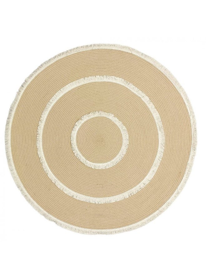 LINGWEI Round Area Rug Carpet 120x120cm Floor Carpet Round Cotton Rug Woven Tassel Throw Rug Washable Area Rug - Image 5