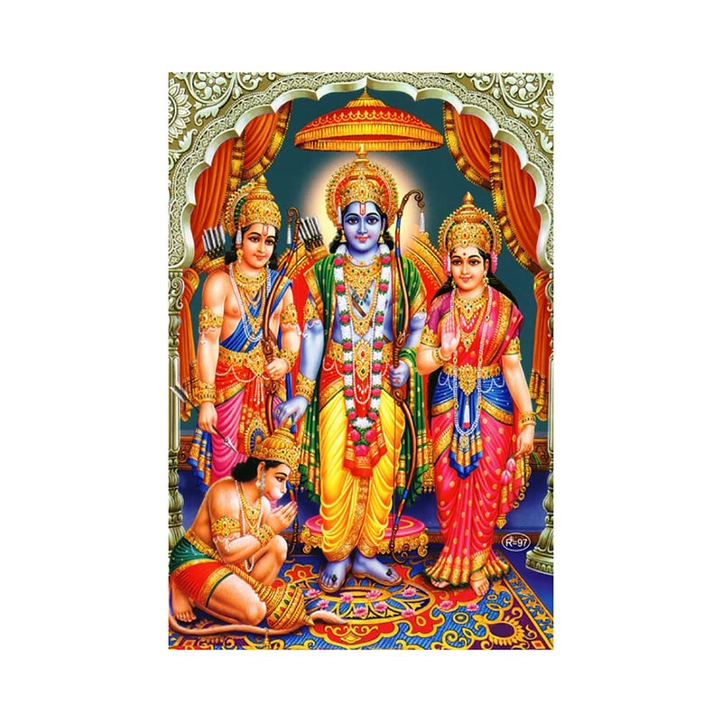 Dharvika Innovations Dharvika Innovations Shree Ram Darbar Poster Self Adhesive Vinyl Sparkle Coated 24 x 36 inch Without Frame