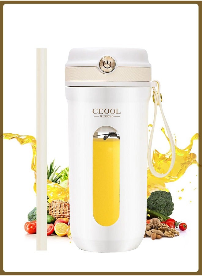 Ceool Portable Blender, Mini 350ML Juicer, Wireless Rechargeable Mixer, 10 Stainless Steel Blades,18000RPM Personal Size Blender For Travel Sports Office School - Image 1
