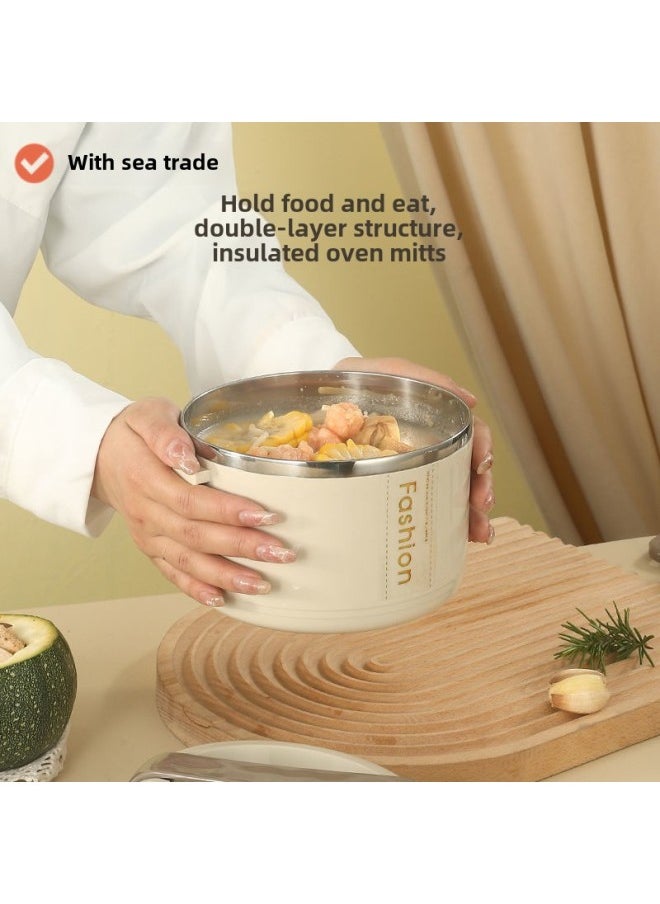 Generic - Insulated Lunch Box For 304 Office Workers Layer By Layer Insulated Sealed Lunch Box Stainless Steel Lunch Box Large Capacity Student Lunch Box-Specifications:One Layer + Tableware-Color:Premium Version 304 Stainless Steel Tea Coffee - Image 1
