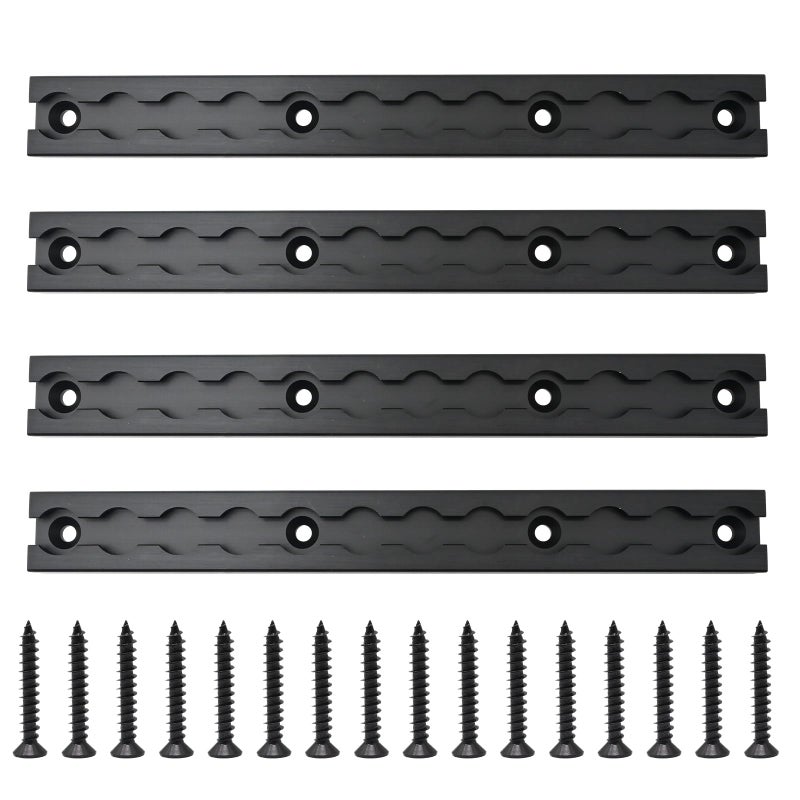 Generic Zreneyfex 4Pcs 12 Inch Black L Track Tie-Down System for Truck Trailer Van Motorcycles ATV Tractor - Image 1
