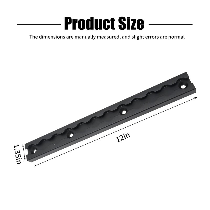 Generic Zreneyfex 4Pcs 12 Inch Black L Track Tie-Down System for Truck Trailer Van Motorcycles ATV Tractor - Image 2