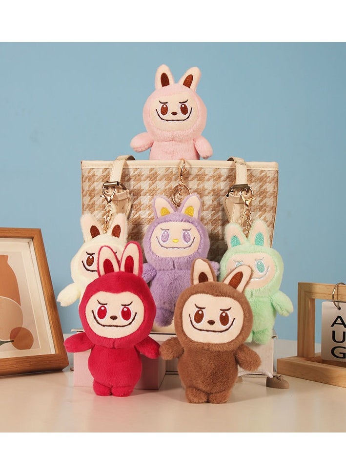 RTYY - Labubu Plush Toy Keychain Charm Gift Frown Labubu Keychain - Image 1