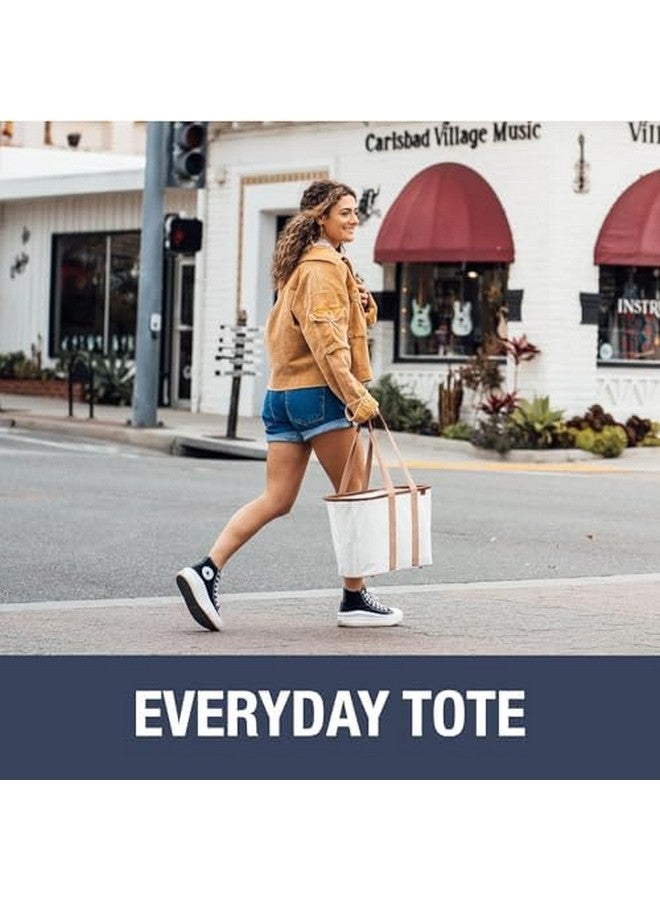 CleverMade Collapsible LUXE Tote - Gray Black 1 Pack 30L / 8Gal - Reusable Utility Grocery Shopping Storage Bag Organizer w/ Handles Reinforced Bottom - Image 5