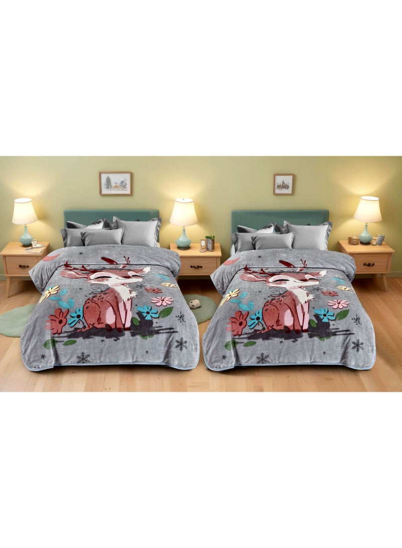 نانا سيكريت طقم بطانية اطفال قطعتين حفر ليزر تصميم كوري