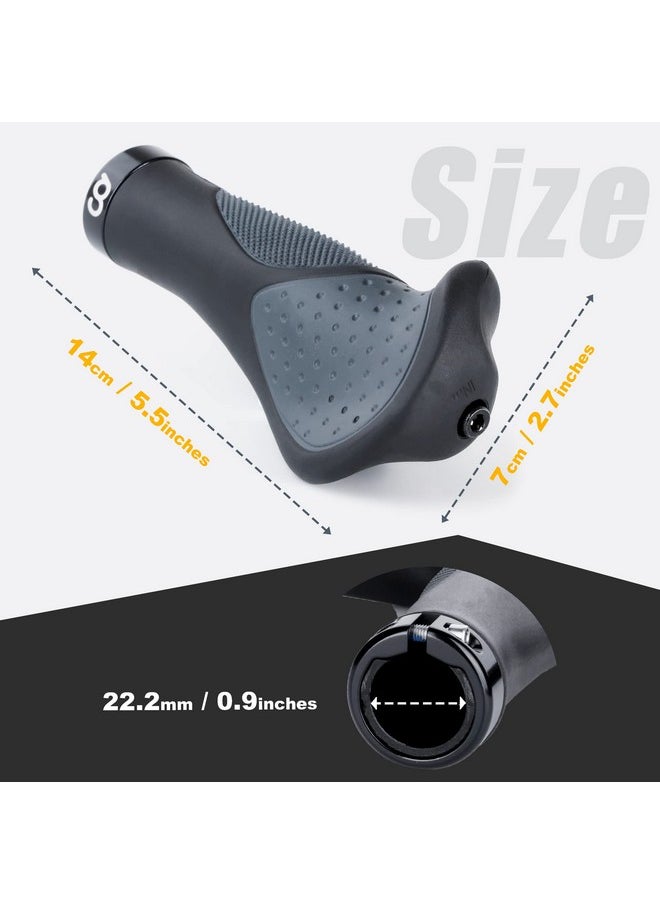 CyclingDeal - Mountain Bike Bicycle Handlebar Grips With Specialized Ergonomic & Anti Slip Design For Mtb & Hybrid Bikes 1 Pair Of Soft Gel Grips - Image 1