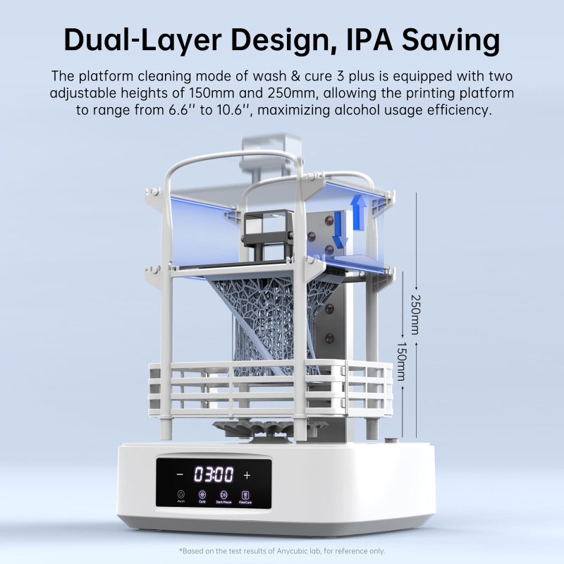 ANYCUBIC Wash and Cure 3 Plus Station, Size-Upgrade Wash Cure Machine with Gooseneck Lights, Dual-Layer Design and IPA Saving, for Anycubic Photon Mono M5 Saturn LCD/SLA/DLP 3D Printer - Image 4