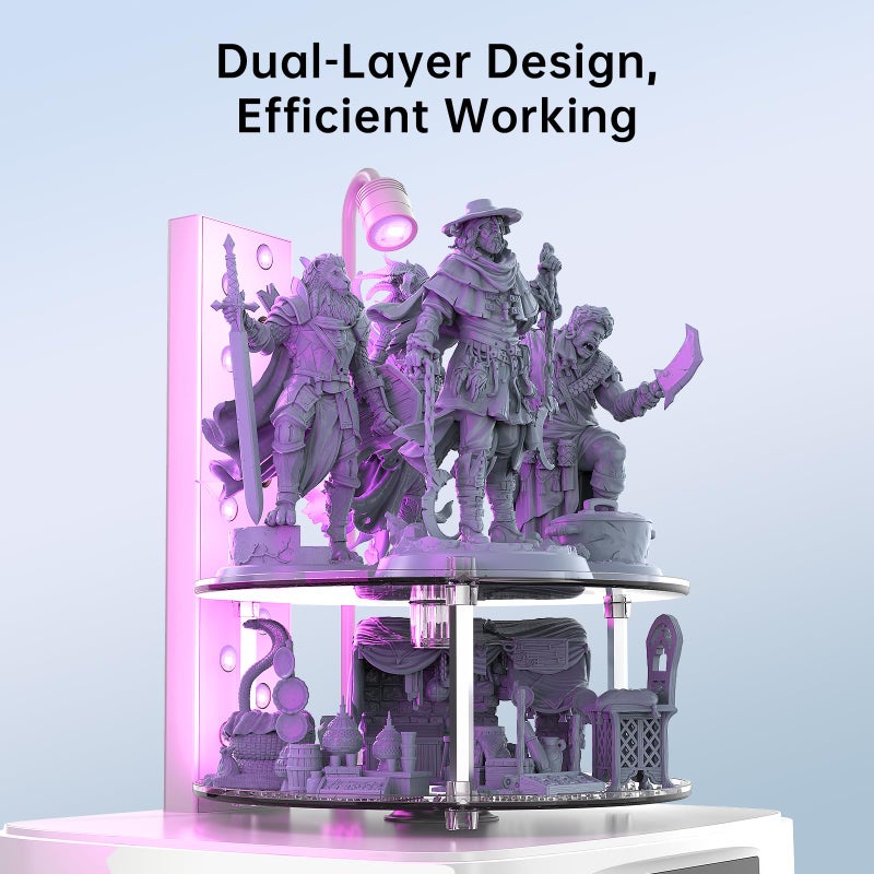 ANYCUBIC Wash and Cure 3 Plus Station, Size-Upgrade Wash Cure Machine with Gooseneck Lights, Dual-Layer Design and IPA Saving, for Anycubic Photon Mono M5 Saturn LCD/SLA/DLP 3D Printer - Image 5