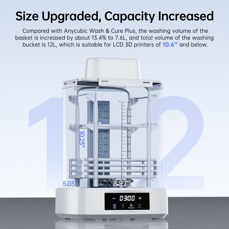 ANYCUBIC Wash and Cure 3 Plus Station, Size-Upgrade Wash Cure Machine with Gooseneck Lights, Dual-Layer Design and IPA Saving, for Anycubic Photon Mono M5 Saturn LCD/SLA/DLP 3D Printer - Image 2