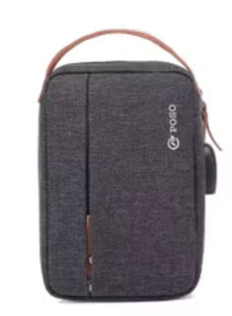 Water Resistant Bag With USB Charging Grey