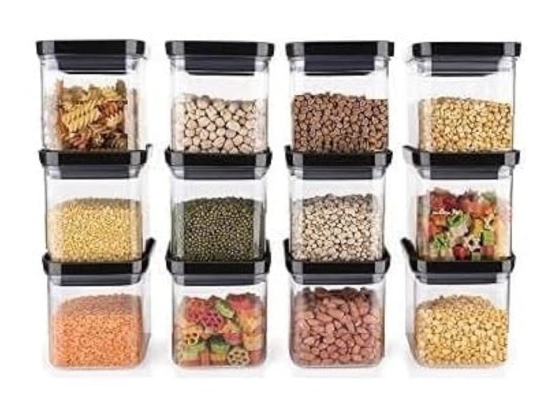 Kitchwell Air Tight Containers for Kitchen Organizer Storage Set | Square Airtight Storage Jar and Container Organizer | Plastic Kitchen containers Set | Home and Kitchen Storage Boxes (500 ML, 10) - Image 2