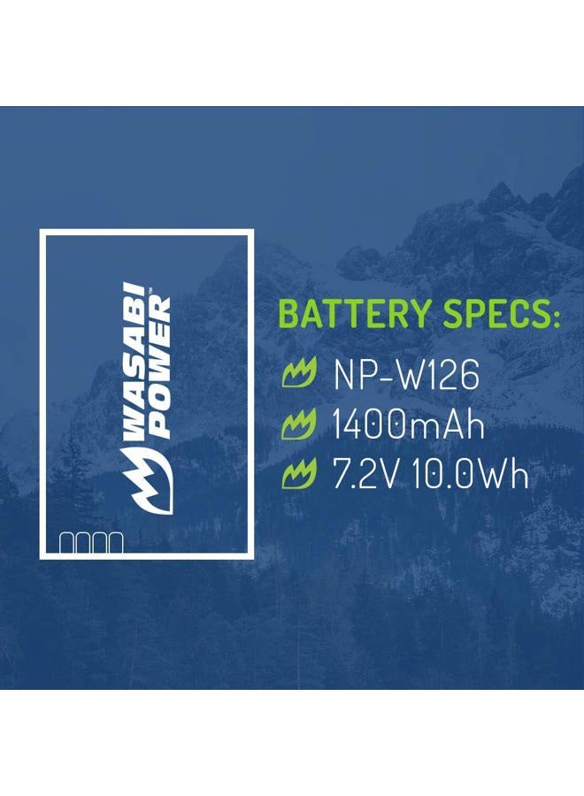 Wasabi Power Battery (4-Pack) for Fujifilm NP-W126 & FinePix HS33EXR, HS50EXR, X-T100, X-T200, X100F, X100V, X-A10, X-E2S, X-E3, X-E4, X-Pro2, X-Pro3, X-T1, X-T2, X-T3, X-T10, X-T20, X-T30, X-T30 II - Image 3