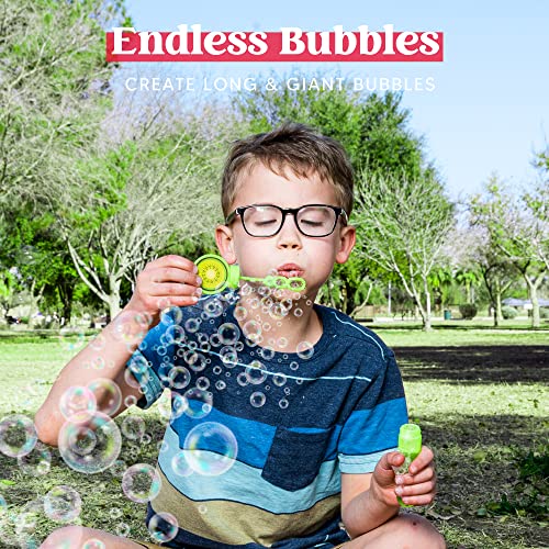Sloosh 24 Pack Fruits Mini Bubble Wands (1 oz) for Kids, Summer Bubble Fun Activity, Easter, Themed Birthday Wedding, Assortment Party Favors Gift - Image 2