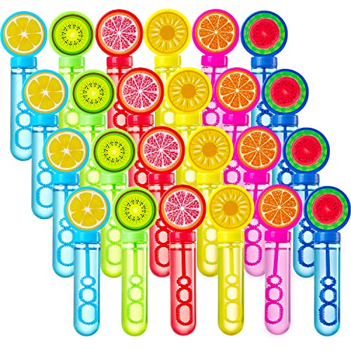 Sloosh 24 Pack Fruits Mini Bubble Wands (1 oz) for Kids, Summer Bubble Fun Activity, Easter, Themed Birthday Wedding, Assortment Party Favors Gift - Image 1