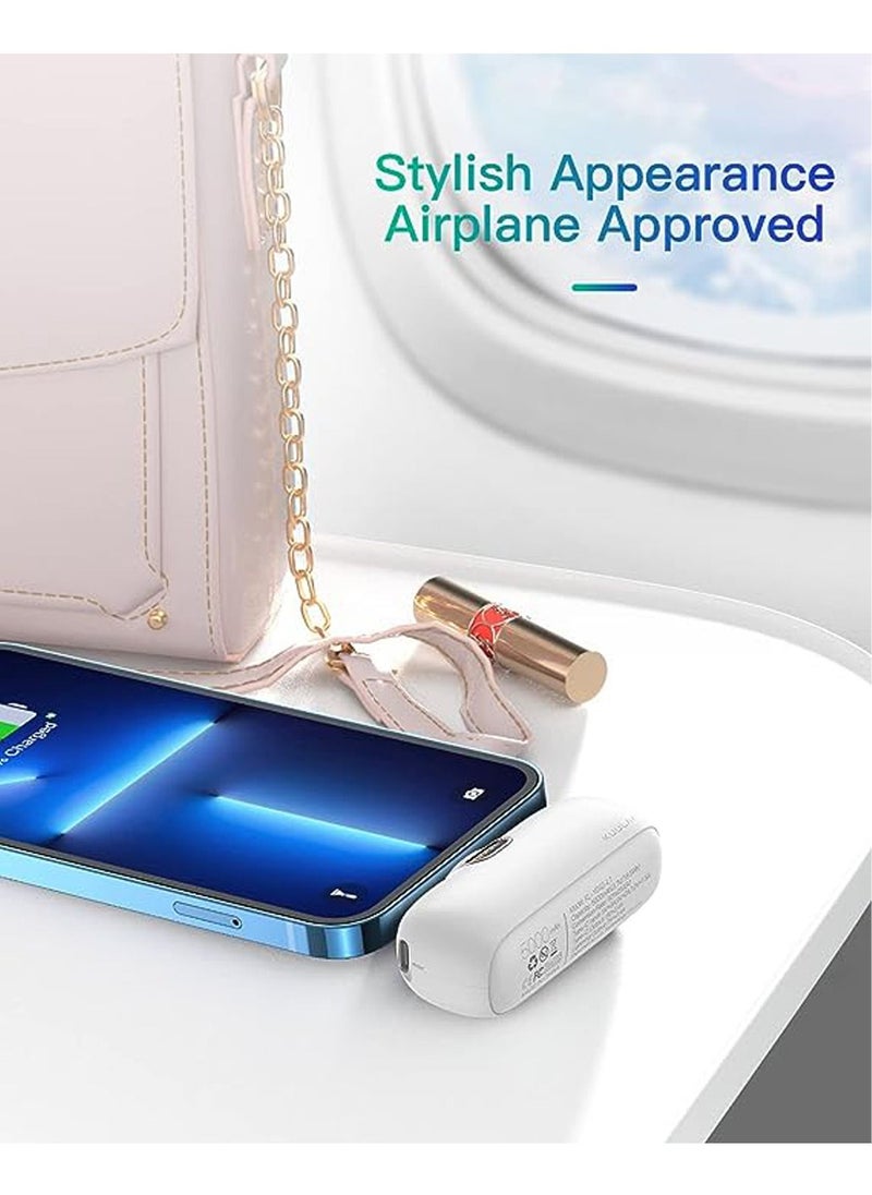 TEAM LUXURY - 18.5W Small Portable Charger iPhone With Built-in Lightning Cable 5000mAh Power Bank Fast Charging for iPhone 14/13/13 Pro/12/12 Pro/11/XR/XS/X/8/7/6 Also Support Type-c 18W Fast Charging - Image 1