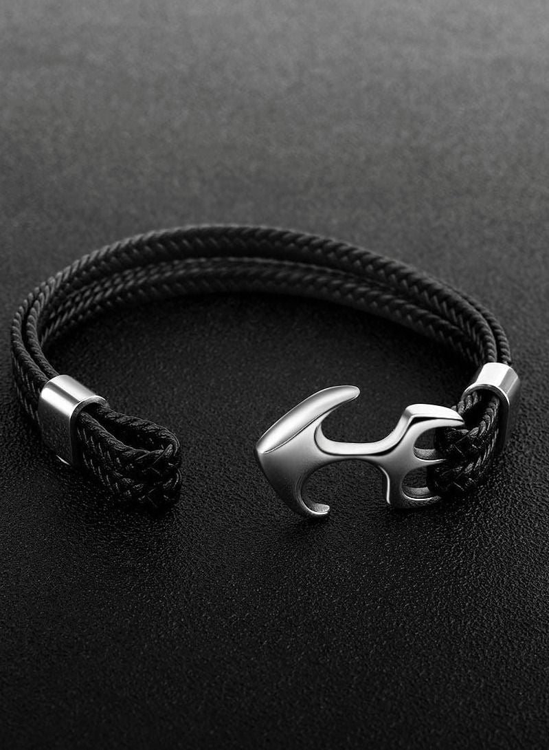 KASTWAVE Unisex Handmade Bracelet, Multilayer Vintage Anchor Cuff Bracelet Cuff Wrap Rope Wristband Friendship Bracelet for Men & Women Jewelry - Image 3