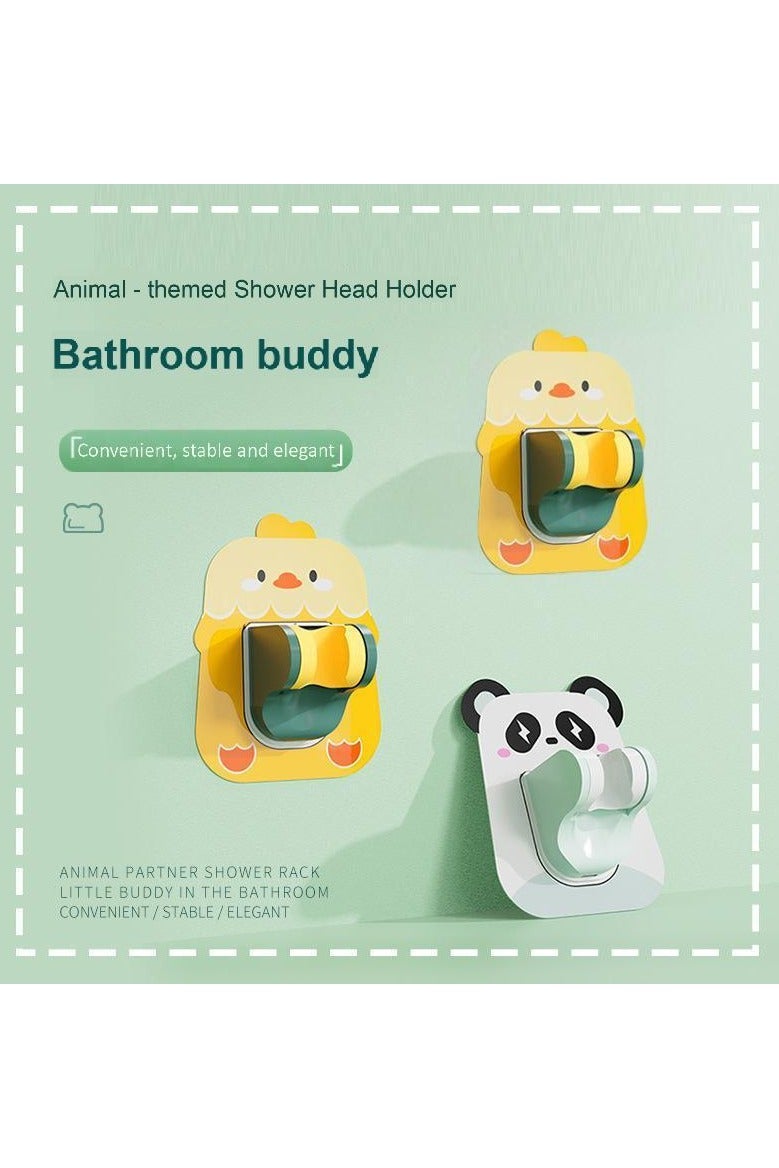 Panda+Chick Animal Shower Bracket Non Perforated Spray Head Hanger Fixed Artifact Adjustable Lotus Crown Bathroom Flower Sunbathing Shower Base - Image 1