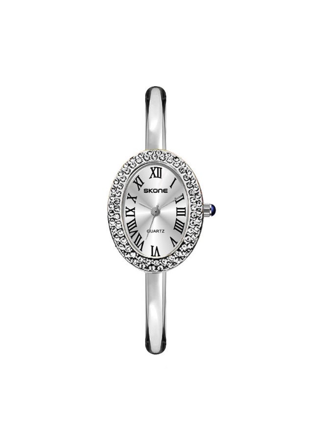 SKONE Elliptical Temperament Diamond Inlaid Bracelet Watch - Image 1