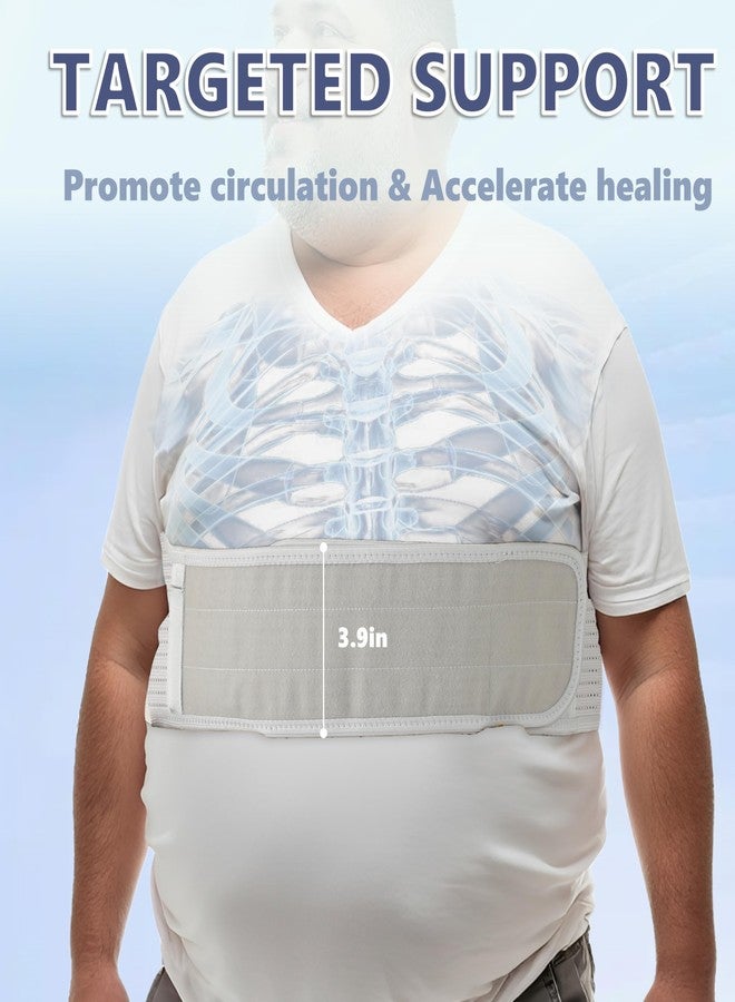 King Mills Plus Size Rib Brace for Women & Men - Extra Long Rib Compression Wrap, Large Size Cracked Ribs Support for Costochondritis Relief, Bruised, or Flared Ribs (fits 50”-55”) - Image 5