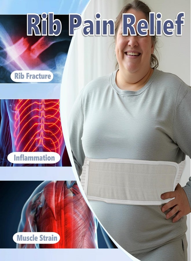 King Mills Plus Size Rib Brace for Women & Men - Extra Long Rib Compression Wrap, Large Size Cracked Ribs Support for Costochondritis Relief, Bruised, or Flared Ribs (fits 50”-55”) - Image 4
