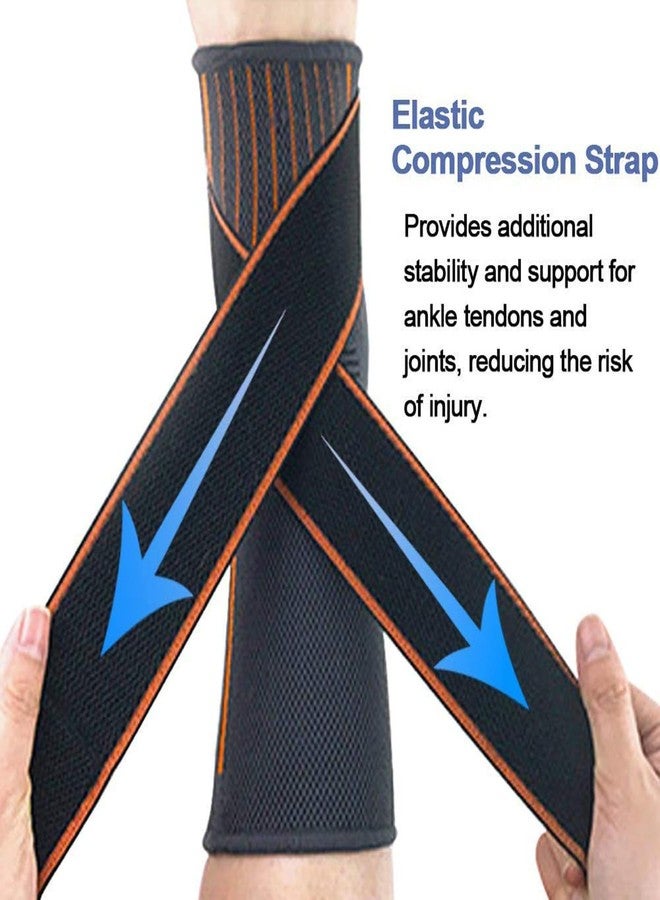 UROCK Nylon 1 Pair Ankle Support Brace Wrap Strap Guard For Pain Relief Ankle Brace For Women & Men (Free Size) (Orange) - Image 3