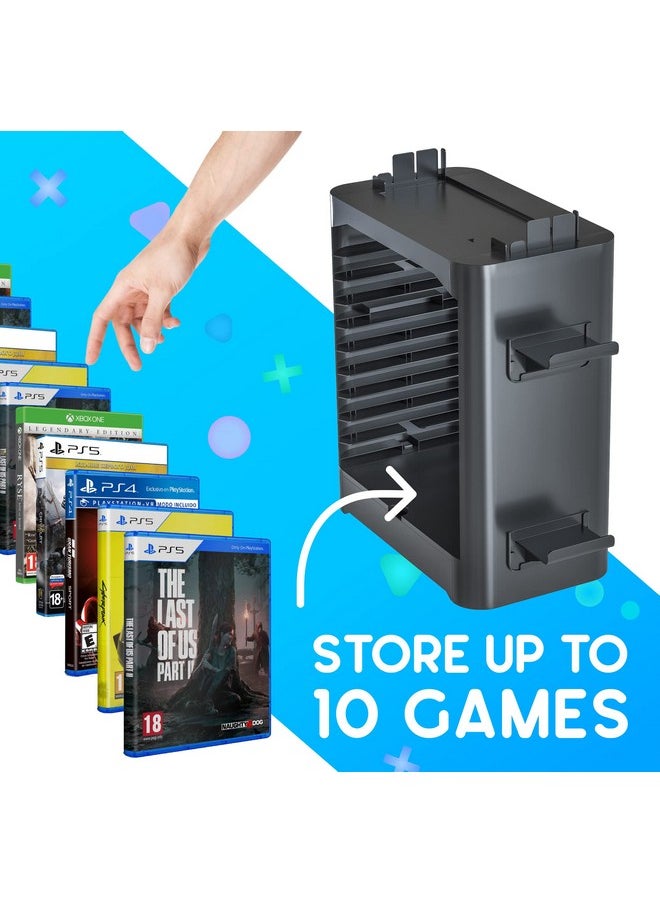 Skywin Game Storage Tower For Nintendo Switch (Black) Nintendo Switch Game Holder Game Disk Rack And Controller Organizer Compatible With Nintendo Switch And Accessories  - Image 4