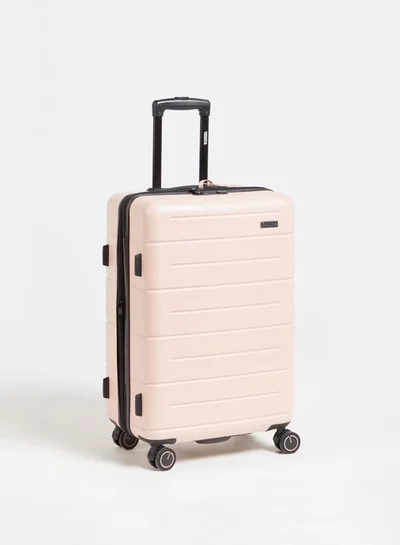 Wave Men's Textured Hardcase Luggage Trolley Bag with Retractable Handle