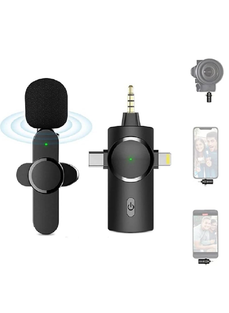 Wireless Lavalier Microphone - 3-in-1 Plug-and-Play Lapel Mic for iPhone, iPad, Android & Camera - Image 1
