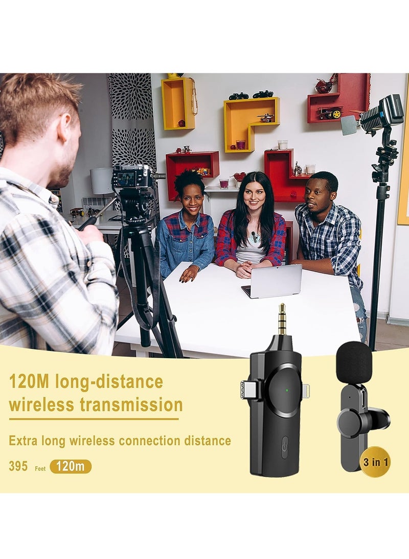 Wireless Lavalier Microphone - 3-in-1 Plug-and-Play Lapel Mic for iPhone, iPad, Android & Camera - Image 3