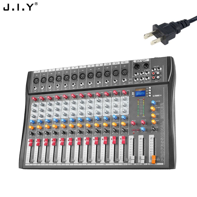 12-Channel Mixer Stage Equipment Dj Mixer Bluetooth Karaoke Recording Live Broadcast Audio Mixer 5.0 Monitoring - Image 1