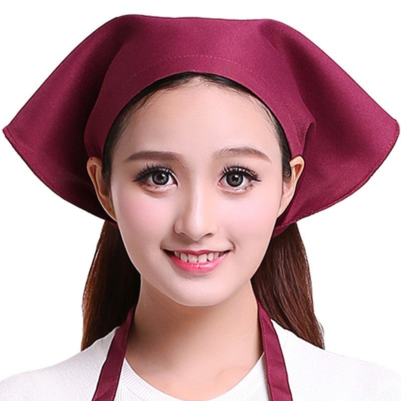 Thickened Workwear Nylon Work Turban Female Supermarket Cleaning Housekeeping Waiter Restaurant Kitchen Triangle Turban Head Hat - Image 4