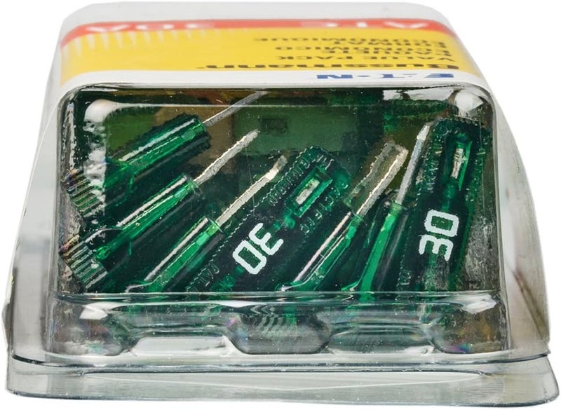 Bussmann (VP/ATC-30-RP) Green 30 Amp 32V Fast Acting ATC Blade Fuse, (Pack of 25) - Image 1