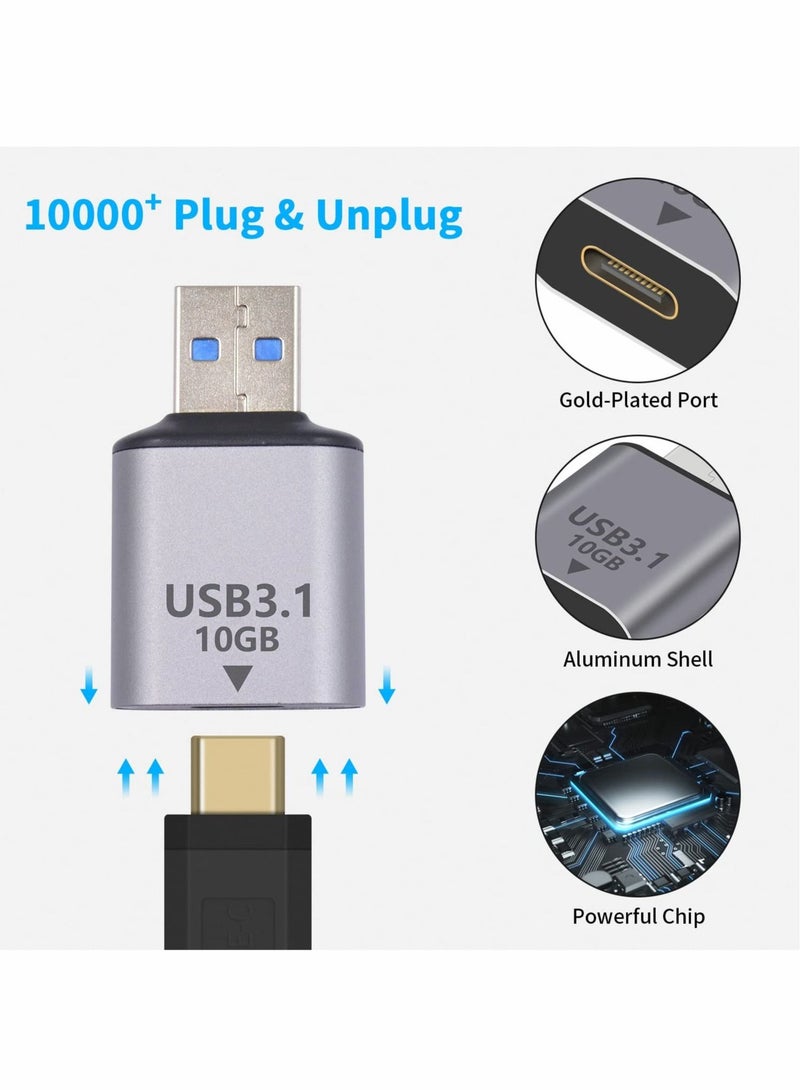 Excefore USB C Female to USB Male Adapter, 3.1 Gen2 USB to USB C Adapter, 10Gbps USB 3.1 Type C to Type A Charger Converter OTG Fast Charging Compatible with iPhone, MacBook, Samsung Galaxy, 2Pack - Image 2